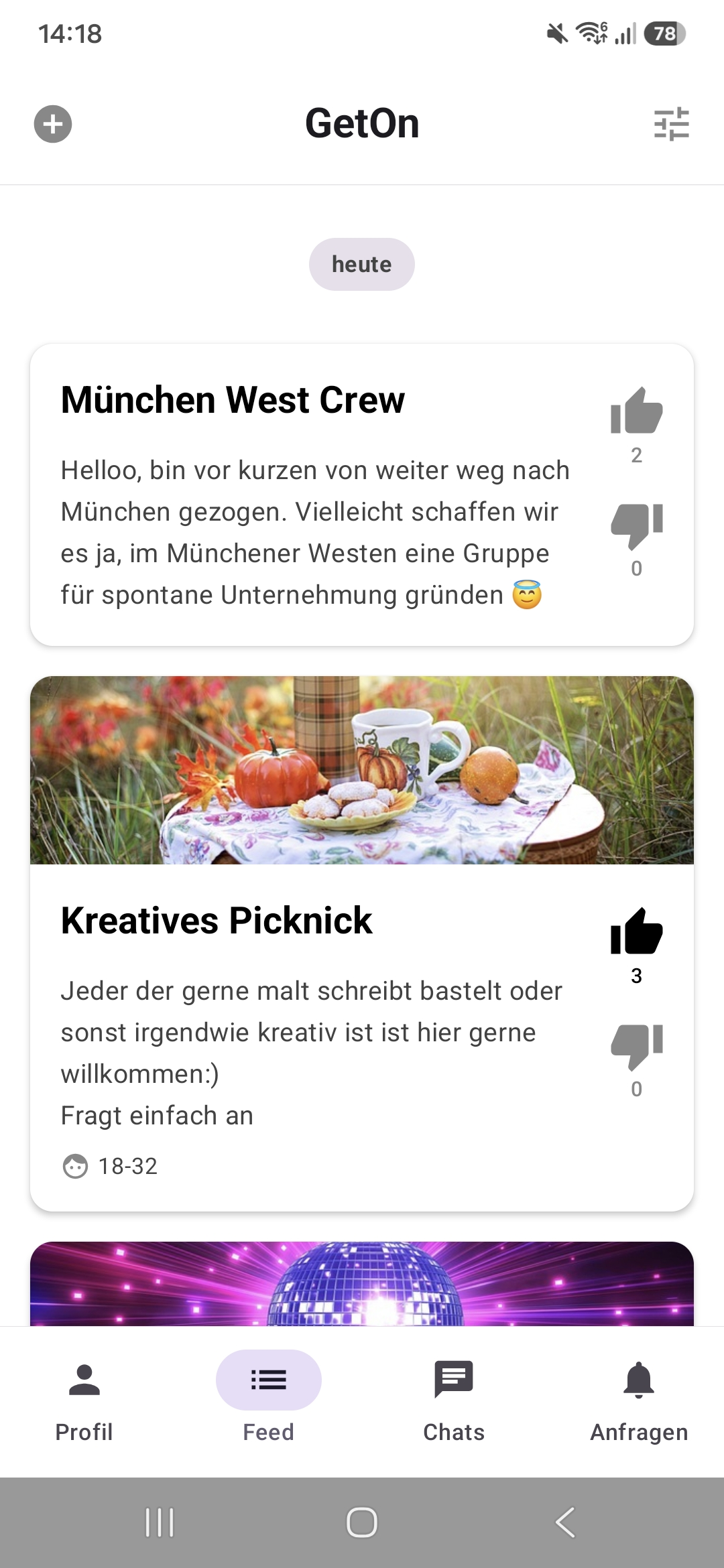 GetOn App: Detailansicht eines Tennis-MeetUps