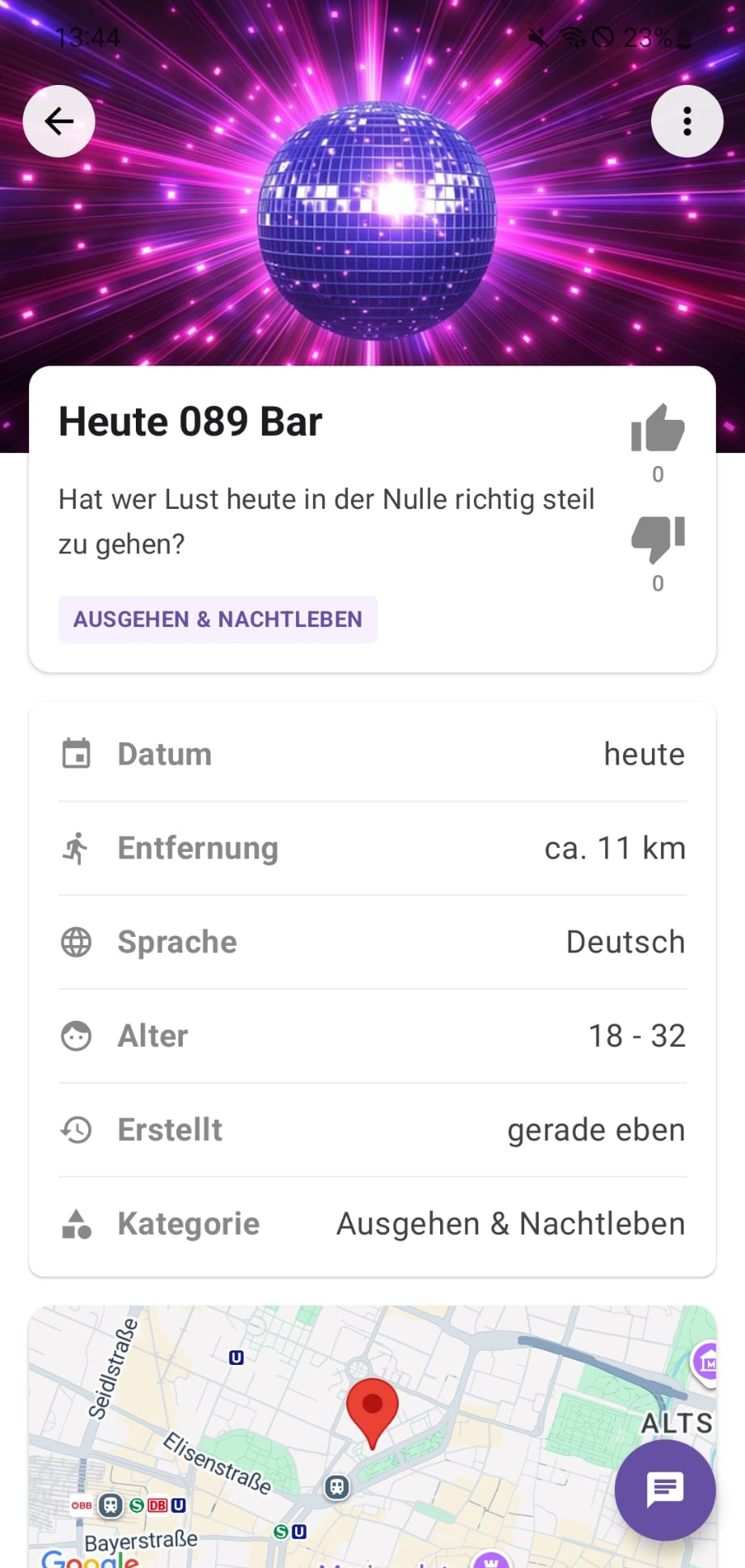 GetOn App: Detailansicht eines Tennis-MeetUps